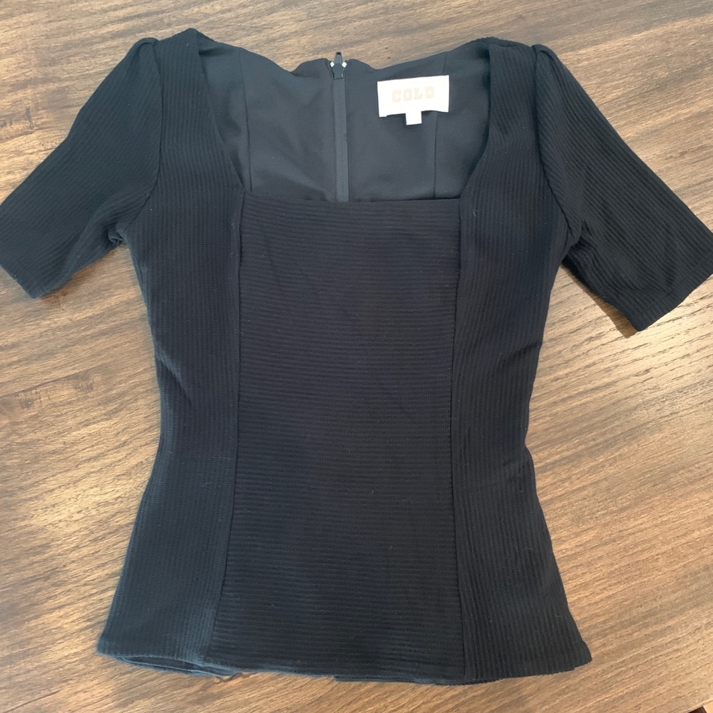 Stone Cold Fox zip up black top (Size 0)